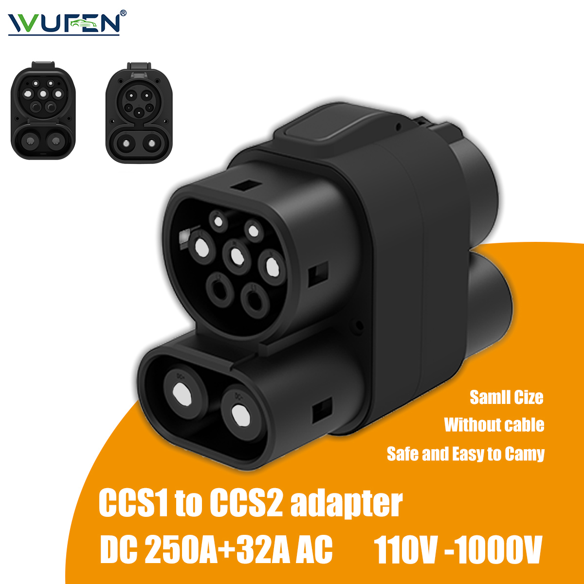 Ccs2 To Ccs1 Fast Charge Adapter 250Kw - WUFEN 250A+32A CCS1 충전기에서 CCS2 EV로,