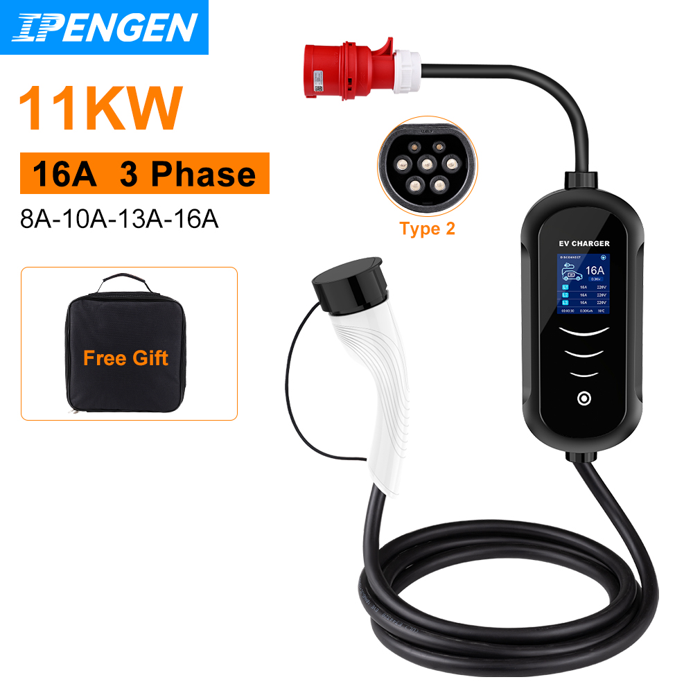 Portable Ev Charger 32A Type 2 Cee Plug - IPENGEN 전기 자동차 충전기 CEE 플러그