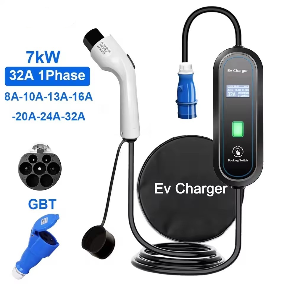 휴대용 GBT 전기차 충전기 월박스 타입2 케이블 32 - Portable Ev Charger 32A Type 2 Cee Plug 리뷰 및 가격